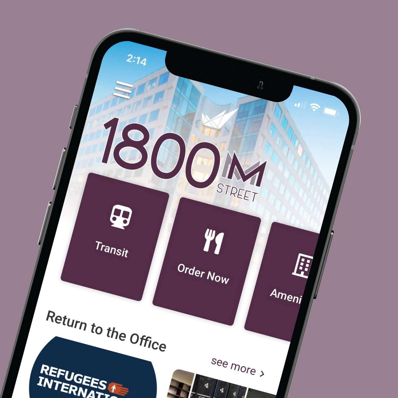 NEW BUILDING MOBILE APP,
EXCLUSIVELY FOR 1800 M STREET image